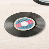 50のレコードスタイル ラウンドペーパーコースター (アングル)