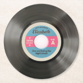 50のレコードスタイル ラウンドペーパーコースター (正面)