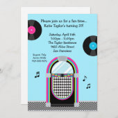 50のレトロパーティの招待状 招待状 (正面/裏面)