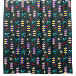 50の図形 シャワーカーテン