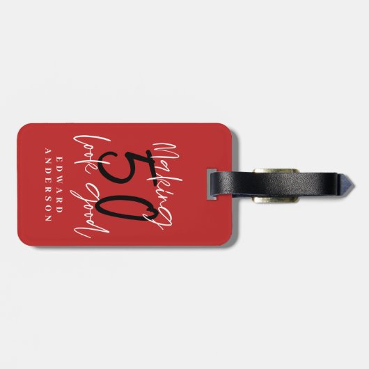 50の外観を良くするカラフル誕生祝い ラゲッジタグ (裏面横)