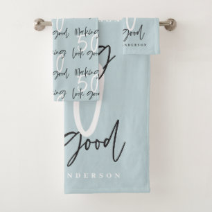 50の外観を良くする金ゴールド誕生祝い バスタオルセット