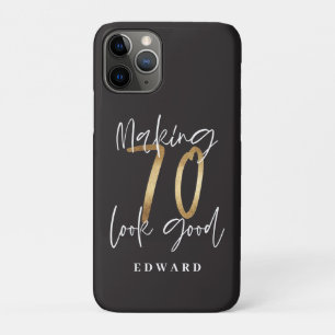 50の外観を良くする金ゴールド誕生祝い iPhone 11 PROケース