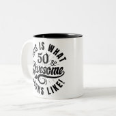 50の外観(黒} ツートーンマグカップ (正面左)