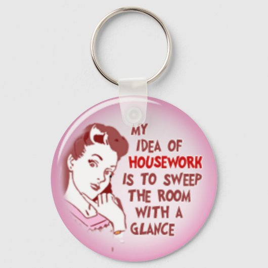 50の女おもしろい人私のアイディアの家事キーチェーン キーホルダー (正面)