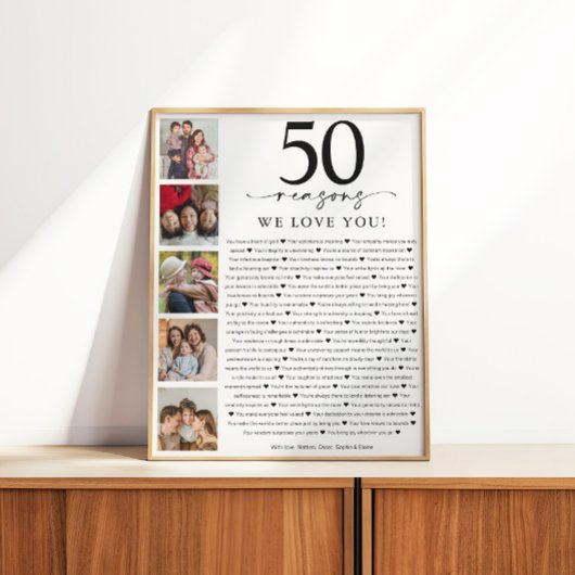 50の愛する理由 誕生日または記念日 ポスター