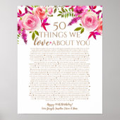 50の愛をあなたへ 50歳の誕生日プレゼント ポスター (正面)