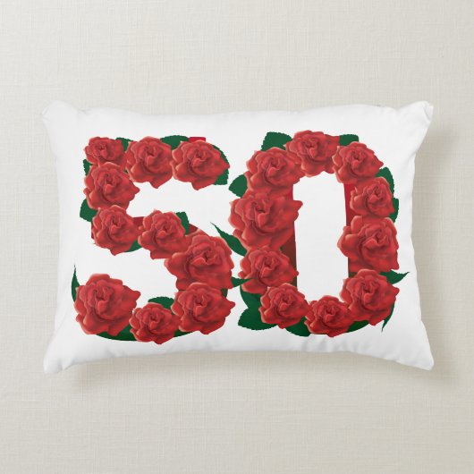 50の数第50誕生日記念日のアクセントの枕 アクセントクッション (正面)
