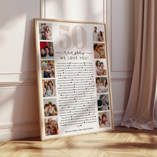 50の理由で愛してる 誕生日記念ギフト ポスター