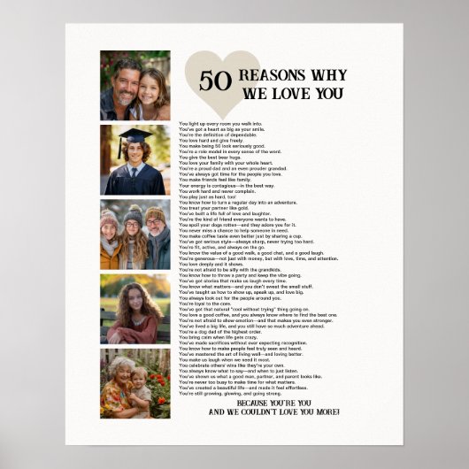 50の理由で愛してる 50歳誕生日写真 ポスター (正面)