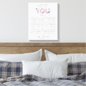 50の理由で我々はあなたを愛するピンクブルーフローラ キャンバスプリント (インサイチュ (寝室))