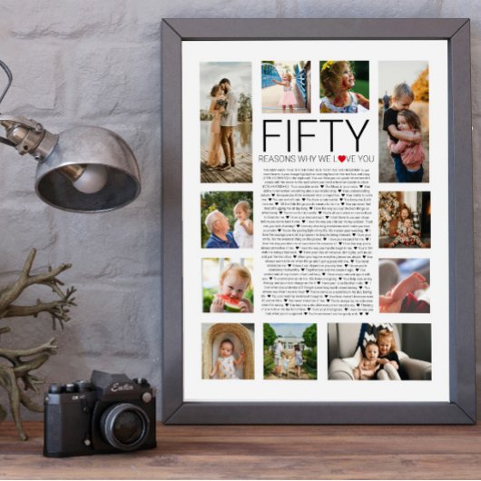 50の理由で我々は写真コラージュを愛する ポスター