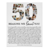 50の理由フォトコラージュギフト ポスター (正面)
