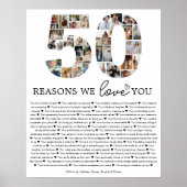 50の理由フォトコラージュギフト ポスター (正面)