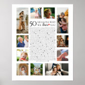 50の理由フォトコラージュ 誕生日 ポスター (正面)