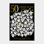 50の理由私たちはあなたを愛する50番目の誕生日ハート アクリルサイン (正面)