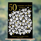 50の理由私たちはあなたを愛する50番目の誕生日ハート アクリルサイン (ニュートラル)