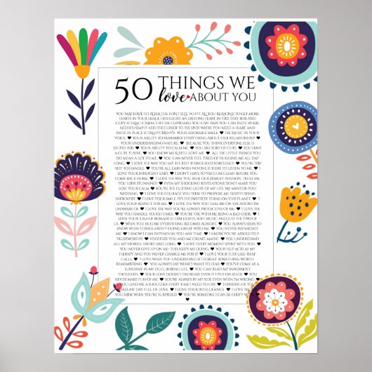 50の理由、私たちを愛している、45の理由、60歳の誕生日、 ポスター (正面)