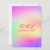 50の素敵なレインボータイダイ ピンクのバースデーカード 招待状 (裏面)