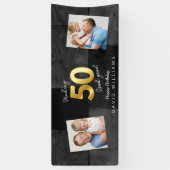 50の誕生日バナモダンーを表示 横断幕 (縦)