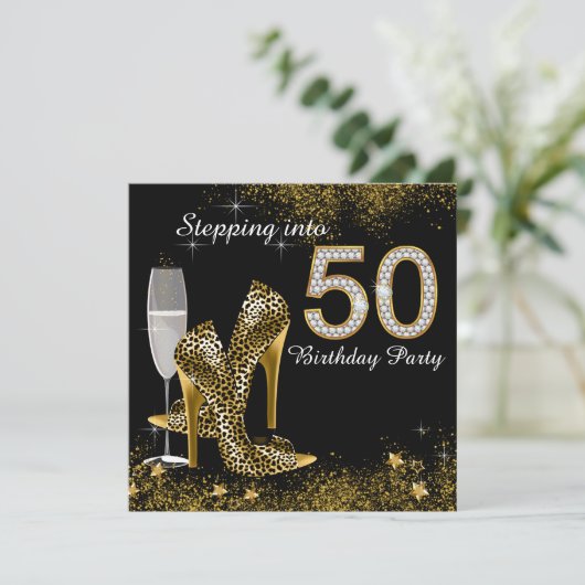 50の誕生日パーティーに参加 招待状 (スタンド正面)