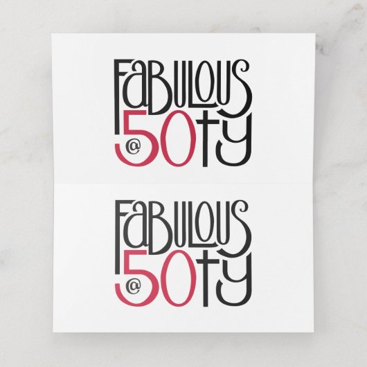 50の赤い折り畳み座席表 プレイスカード (内部開封)