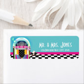 50のSock Hop Dance Jukeboxパーティー住所 シール (インサイチュ)