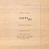 50はっきりしたシンプル誕生日 アクリル招待状 (正面)