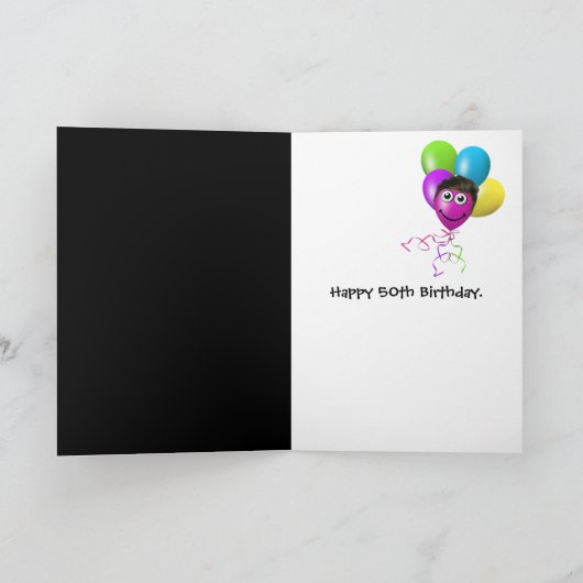 50はっきりした番誕生日ユーモア カード (内部)