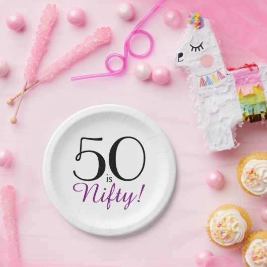 50はニフティ!50thバースデーパーティー紙プレート ペーパープレート (パーティー)