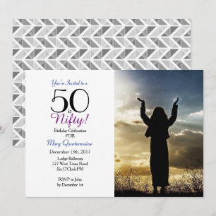 50はニフティ!50th Birthday Partyフォト招待状 招待状