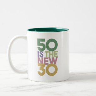 50は新しい30~50番目の誕生日ギフトエッセンシャル ツートーンマグカップ