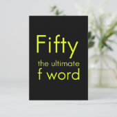 50は私の究極の言葉おもしろい50歳の誕生日 サンキューカード (スタンド正面)