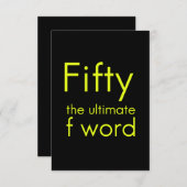 50は私の究極の言葉おもしろい50歳の誕生日 サンキューカード (正面/裏面)