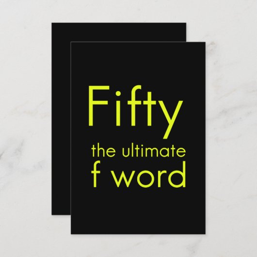 50は私の究極の言葉おもしろい50歳の誕生日 サンキューカード (正面/裏面)