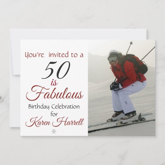 50は素晴らしい50番目の誕生日写真招待状 招待状 (正面)