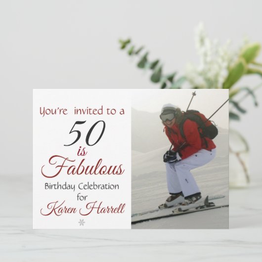 50は素晴らしい50番目の誕生日写真招待状 招待状 (スタンド正面)