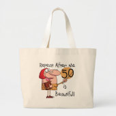 50は美しいTシャツおよびギフトです ラージトートバッグ (正面)
