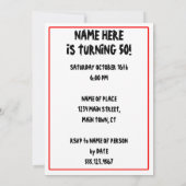 50は致命的ではないが、古い死おもしろい神の招待状 招待状 (裏面)