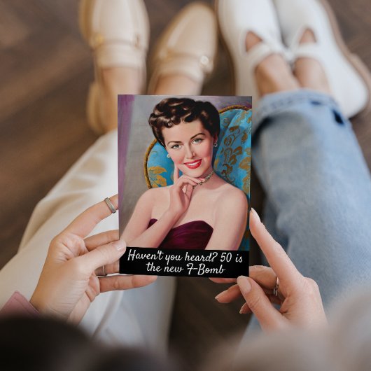 50はF爆弾のレトロおもしろい誕生日 カード