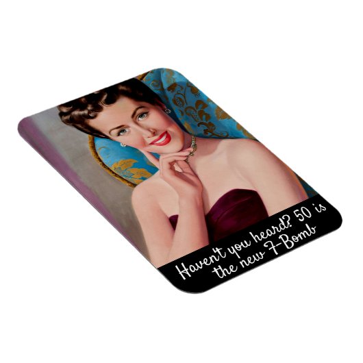 50はF爆弾のレトロおもしろい誕生日 マグネット (右側)