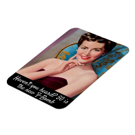 50はF爆弾のレトロおもしろい誕生日 マグネット (左側)