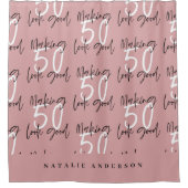 50を良いシックに見せる誕生祝い シャワーカーテン (正面)