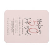 50を良いピンクのガーリーグリッター誕生日に見せる マグネット (横)