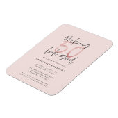 50を良いピンクのガーリーグリッター誕生日に見せる マグネット (左側)