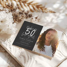 50を良い写真の誕生日の招待状に見せる
