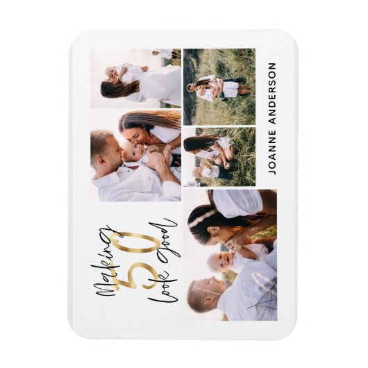 50を良い誕生日の写真数々のの休日cに見える マグネット (縦)