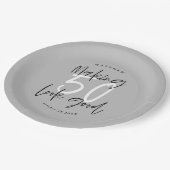 50を良い誕生日パーティーに見せる ペーパープレート (アングル)