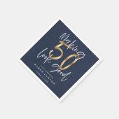 50を良い誕生日パーティー金ゴールドナプキンに見せる スタンダードカクテルナプキン (角)