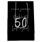 50を良い誕生祝い ミディアムペーパーバッグ (裏面)